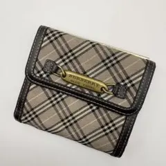 【最終値下げ】バーバリーブルーレーベル チェック コンパクトウォレット がま口
