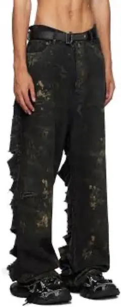 BALENCIAGA MUD-EFFECT DESTROYED BAGGY