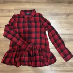 Polo Ralph Lauren 赤黒チェック フリル付きシャツ