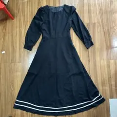 ロングワンピース ブラック　フリーサイズ