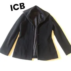 ICB 羊毛&アンゴラ　ハーフコート　ブラックのサムネイル