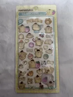 ボンボンドロップシール　ポムポムプリン 3Dステッカー シート　ぷくぷく　立体