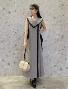 SNIDEL スナイデル サイドプリーツツイードワンピース