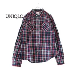 【ユニクロ】 オーセンティック ￼フランネルシャツ オールド チェック 長袖