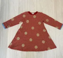 SERAPH 赤とストライプのドット柄ワンピース