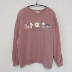 サンリオキャラクター プリント トレーナー　L ピンク　裏起毛
