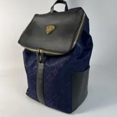 美品　ATAO リュック　マッシュルーム　ナイロン　レザー　ネイビーのサムネイル