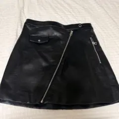 H&M DIVIDED フェイクレザー ミニスカート ブラックのサムネイル