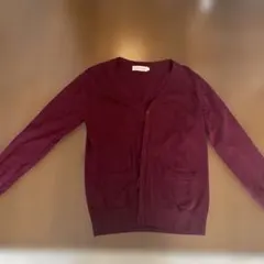 スクールカーディガン L ワインレッド