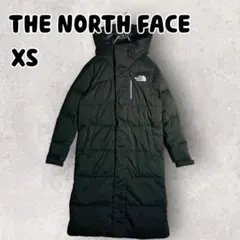 ノースフェイス ロングダウンジャケット コート 刺繍ロゴ ブラック XS128