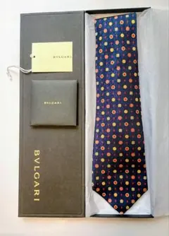t*0様 【BVLGARI】ネクタイ ネイビー花柄 SILK(100%) ギフト