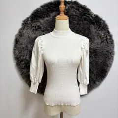 tocco closet タックギャザーショルダーリブニットプルオーバー（M）