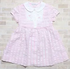 美品　familiar　ファミリア　襟付き　半袖　ワンピース　90