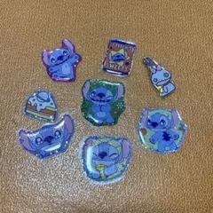 スティッチ　フレークステッカー　1種類ずつ8枚　おまけ付き