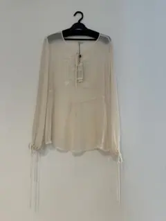 シースルー　ベージュブラウス 長袖のサムネイル