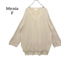 My:nia◇オーバーサイズ　ニット　Vネック　薄手　春ニット　アイボリー　Mのサムネイル