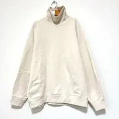 美品 ユニクロU モックネックプルオーバー スウェット XL アイボリー