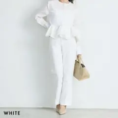 【新品タグ付】BASEMENTonline ストレートスラックス ホワイト L