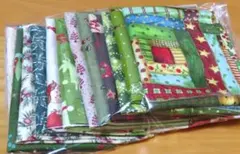 クリスマス柄 綿プリント生地 はぎれセット 12枚　パッチワーク　カットクロス