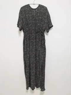 Kastane 花柄 Vネック 半袖ロングワンピース