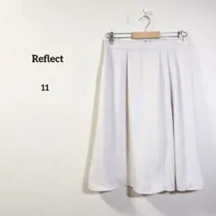 Reflect フレアスカート 11 白 ミモレ丈 タック 上品 清楚のサムネイル