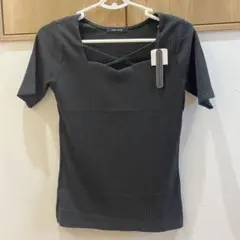 one way 半袖 リブカットソー ブラック 新品タグ付きのサムネイル