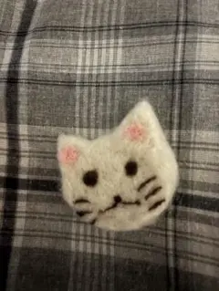 白猫 羊毛フェルト ハンドメイド 置物