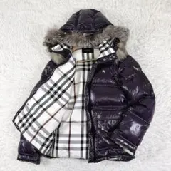 バーバリーブラックレーベル ダウンジャケット 3way ファー ノバチェック L