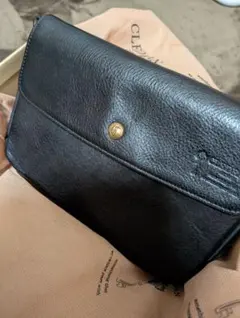 CLEDRAN　レザーショルダーバッグ　ブラック