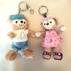 AULANI ダッフィー&シェリーメイ　キーホルダーセット