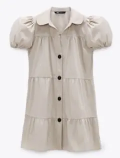 ZARA ティアードワンピース　ベージュS 新品