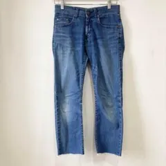 ストレッチデニム ジーンズ（1）クロップド丈 カットオフ 切りっぱなし
