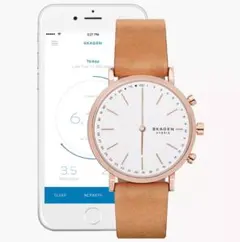 【新品】SKAGEN ハイブリッドウォッチ ライトブラウン×ピンクゴールドのサムネイル