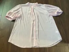 GU 半袖 シアーブラウス ピンク XL