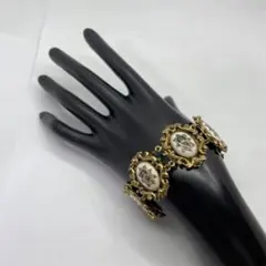 ヴィンテージ風 金色 陶器 ブレスレット