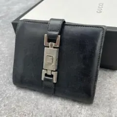 GUCCI グッチ 折り財布 ジャッキー 黒 ブラック エナメル レザー