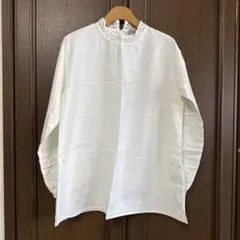 希少✨　美品　Samansa Mos2 襟レーススタンドネックブラウス　sm2