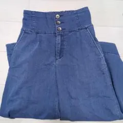 ハイウエスト デニム ガウチョパンツ