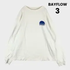 BAYFLOW ロンT バックプリント ホワイト USAコットン