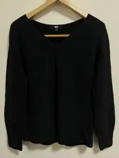 【UNIQLO】ユニクロ　レディース　長袖薄手ニット　綿100％　Mサイズ