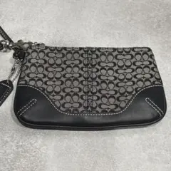 美品　COACH コーチ　シグネチャー　アクセサリーポーチ　小物入れ　ポーチ
