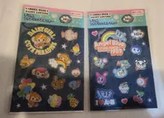 エンジェルブルー デニムファブリックステッカーセリア　平成 レトロ