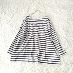 niko and ...　オーバーサイズ ボーダー長袖TシャツM　ヘムライン