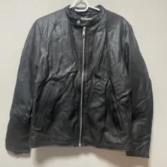 14 ナノユニバース レザージャケット キルティング ブルゾン ブラック M