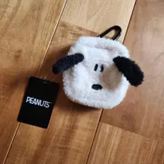 PEANUTS スヌーピー カラビナ付きポーチ ボア素材
