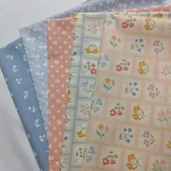 USAコットン　パステル　花柄　５枚
