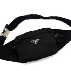 【良品！✨】PRADA プラダ ウエストバッグ ボディバッグ 三角ロゴ 黒