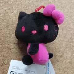 Hello Kitty ぬいぐるみ ブラック ピンク - メルカリ