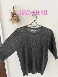 アベイル　シアー半袖リブニット