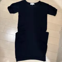 黒 半袖 ワンピース ポケット付　ロペピクニック